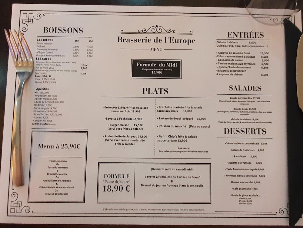 Brasserie de l'Europe - Menu Image 3