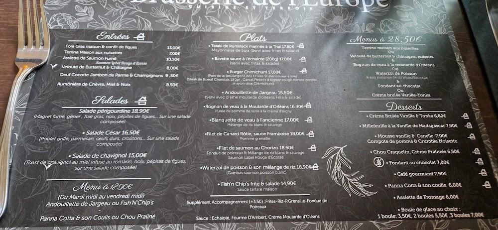 Brasserie de l'Europe - Menu Image 4
